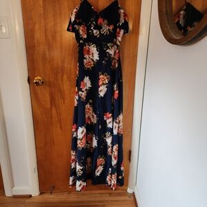 Band of gypsies Blue and flower dress size small